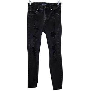 Aeropostale Distressed High Rise Jeans Womens 6 Reg Y2K Goth Punk Edgy Festival